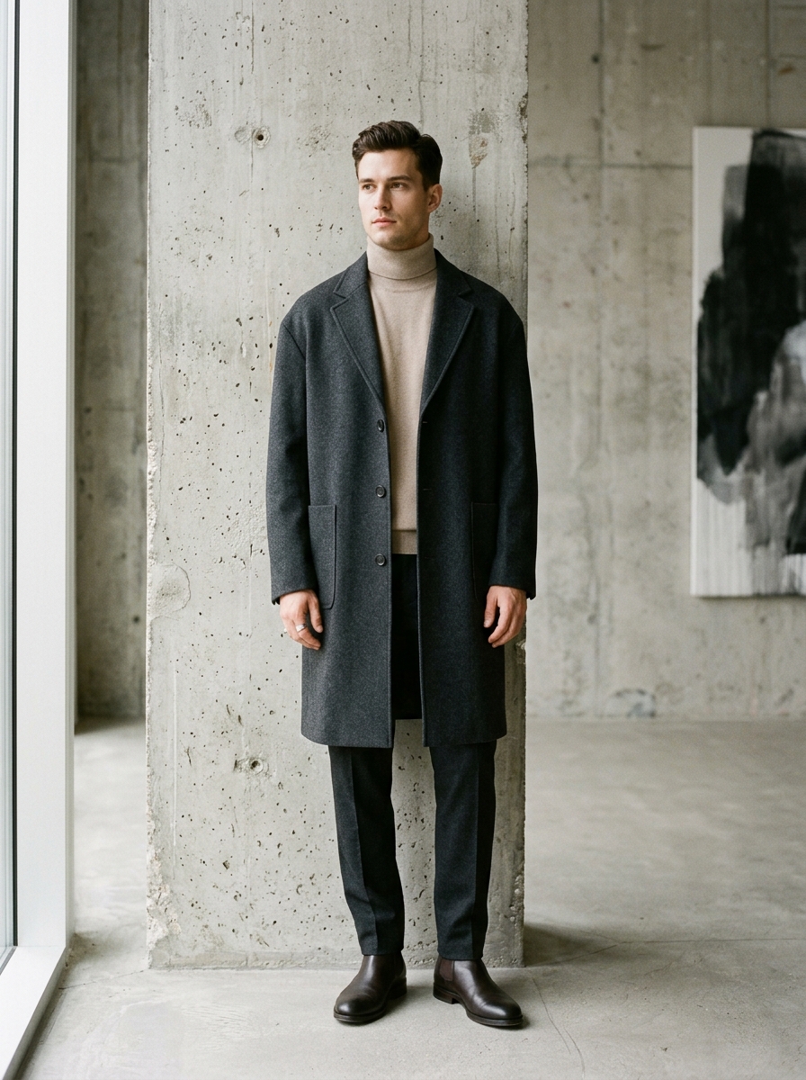 Men collection — minimal suiting and cashmere